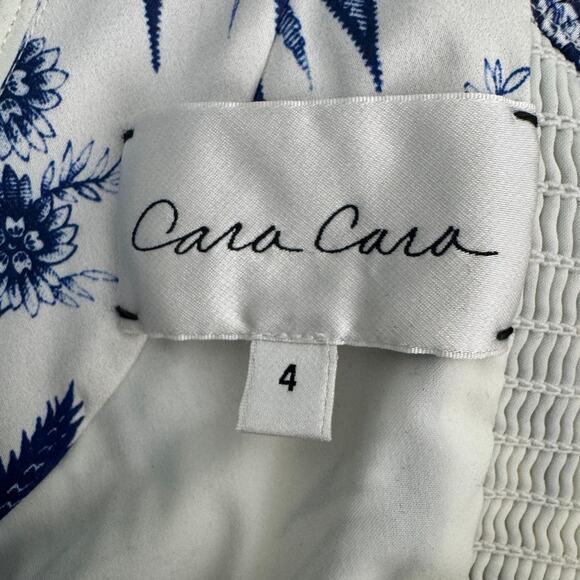 Cara Cara Blue Hill Dress jacobean toile navy blue white Size 4 - Picture 12 of 16